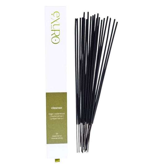 Exuro Cleanse Cedarwood Incense Sticks in Black Packaging, ideal for purifying spaces