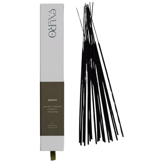 Exuro Peace Incense Sticks featuring lavender, rosewood, and bergamot for a calming atmosphere