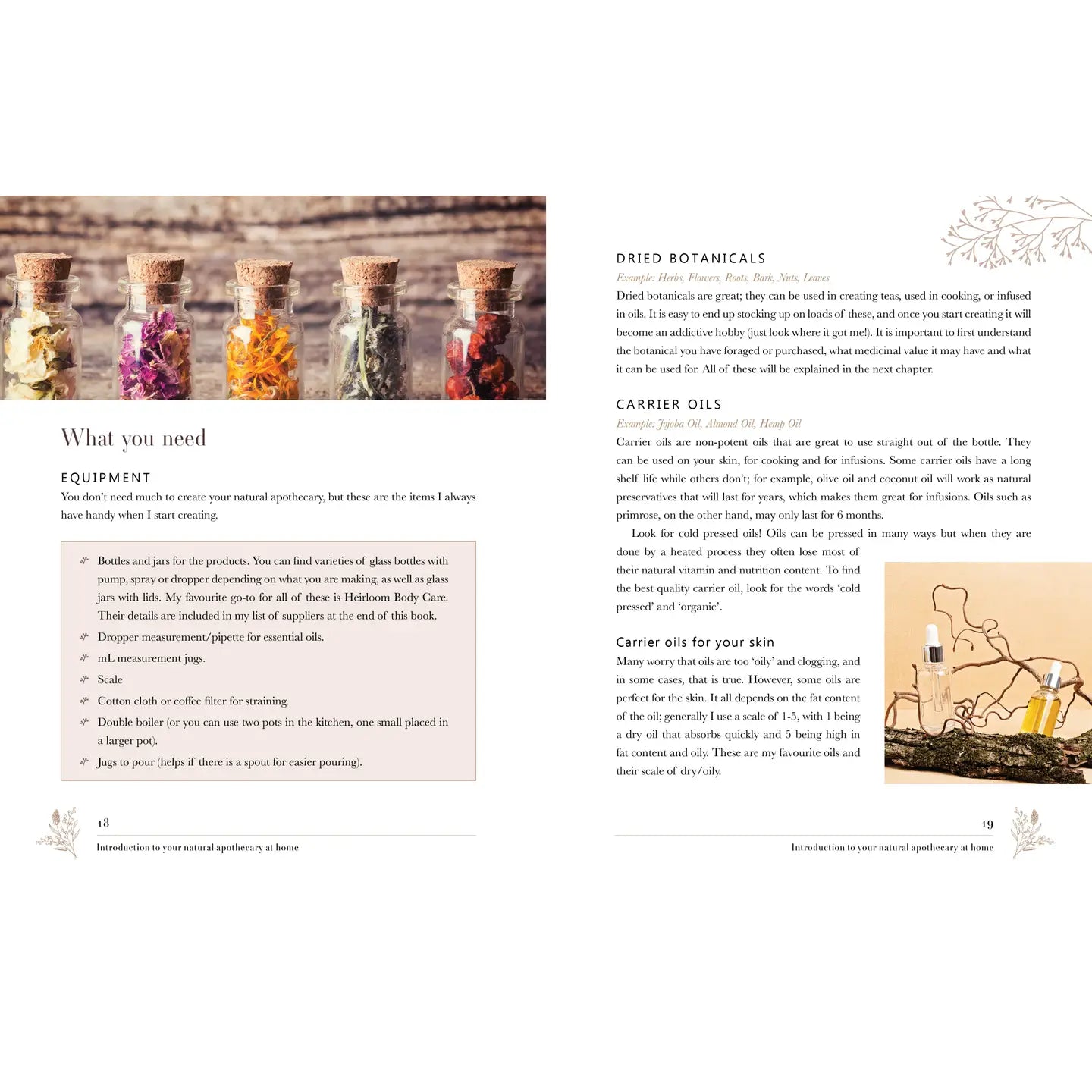 Natural Apothecary Book by Rockpool Publishing with Recipes and Dried Botanicals for Home Remedies