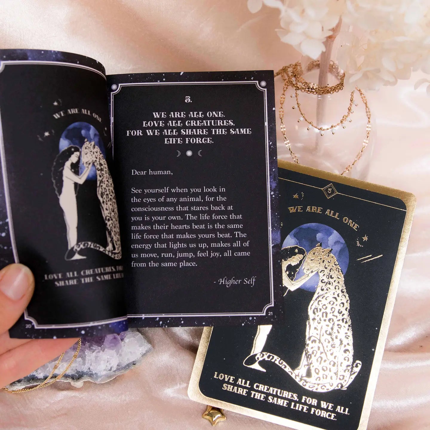 Soul Whispers Gold Foiled 33 Card Deck featuring inspirational messages and elegant design