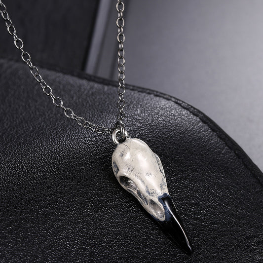 Crow Skull Skull Pendant Necklace