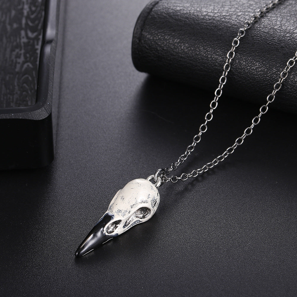 Crow Skull Skull Pendant Necklace