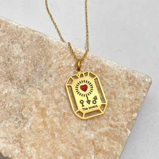 Vintage Divination Tarot Card Necklace