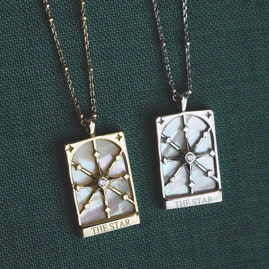 Vintage Star Moon Tarot Pendant Necklace