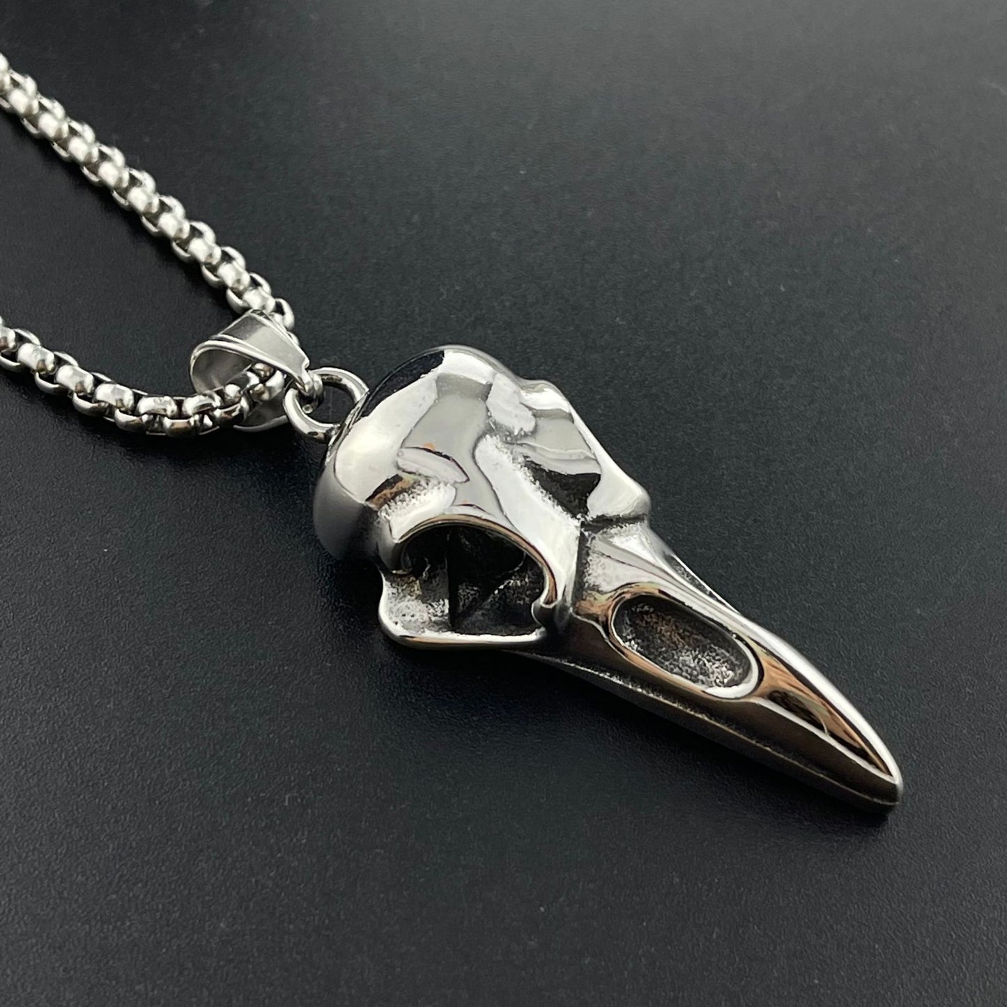 Crow Titanium Steel Pendant