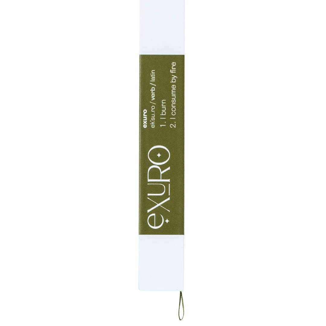 exuro cleanse cedarwood incense sticks in a sleek box for calming and aromatic experiences
