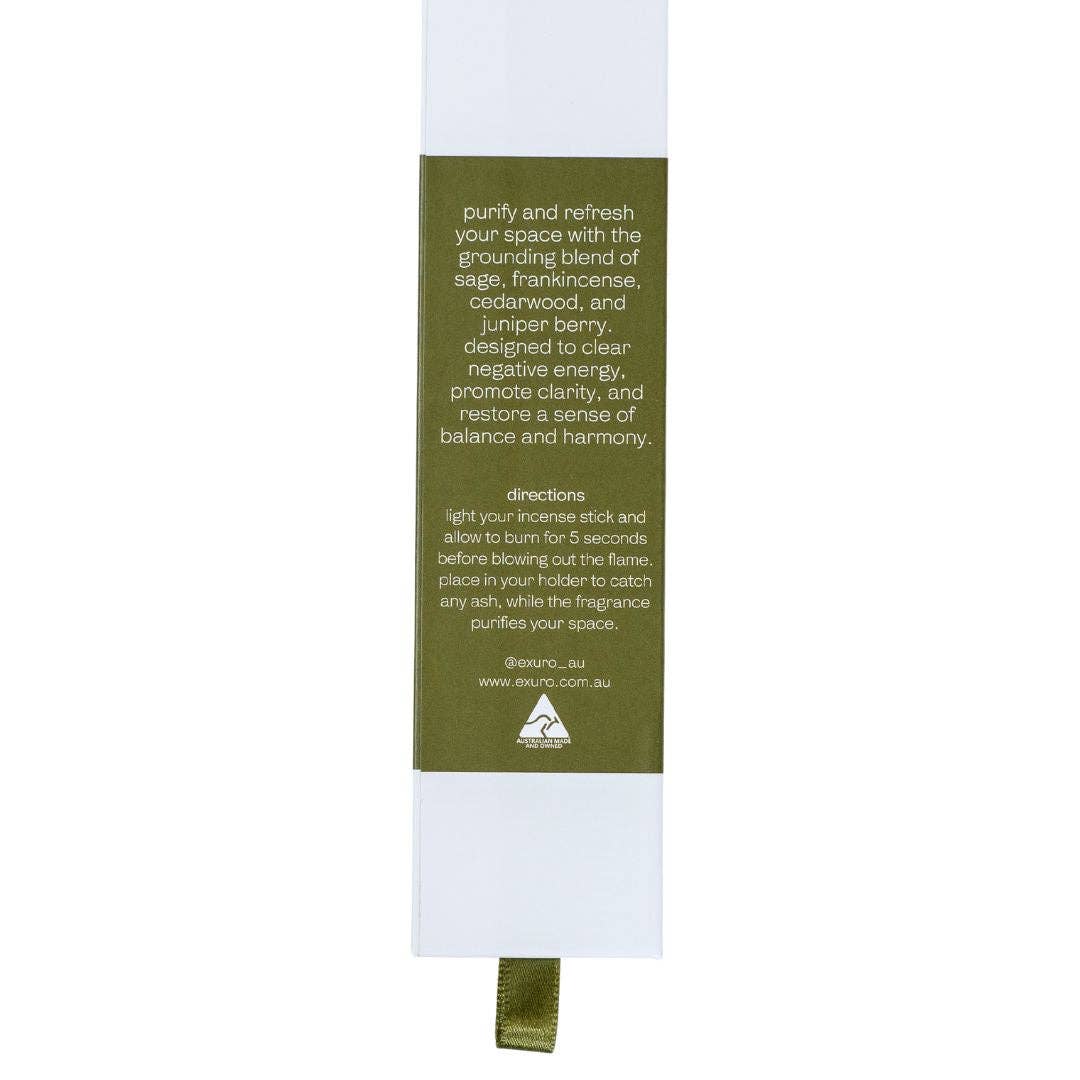 Exuro Cleanse Cedarwood Incense with Sage and Frankincense for Purifying Spaces