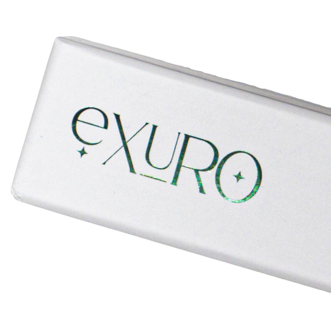 Exuro Incense Sticks packaging in white box with a shiny logo design