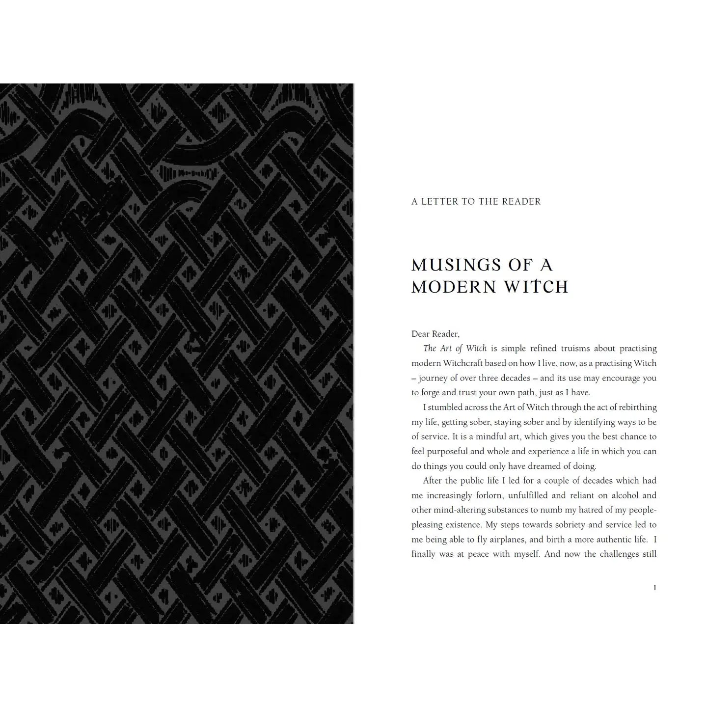 The Art of Witch book cover featuring intricate patterns and a letter to modern witches