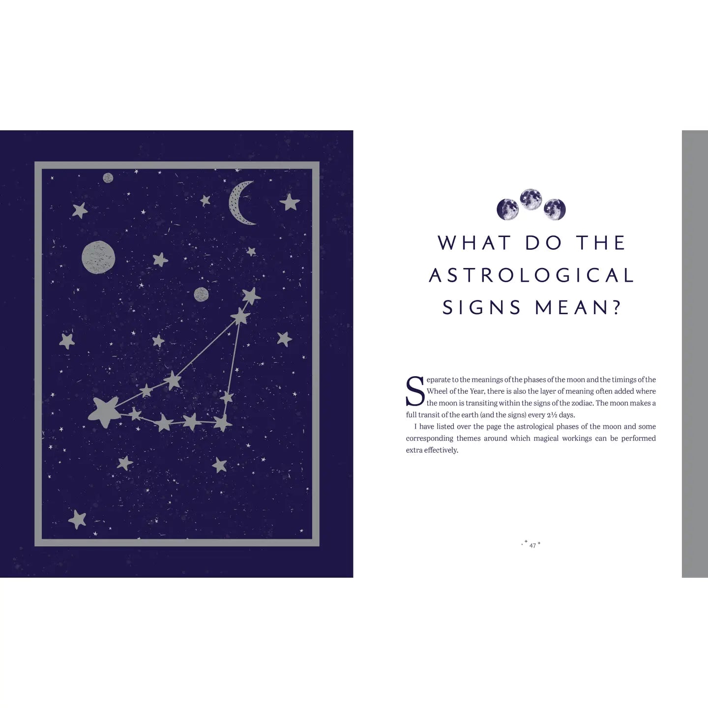 The Enchanted Moon astrology guidebook featuring celestial illustrations and star patterns